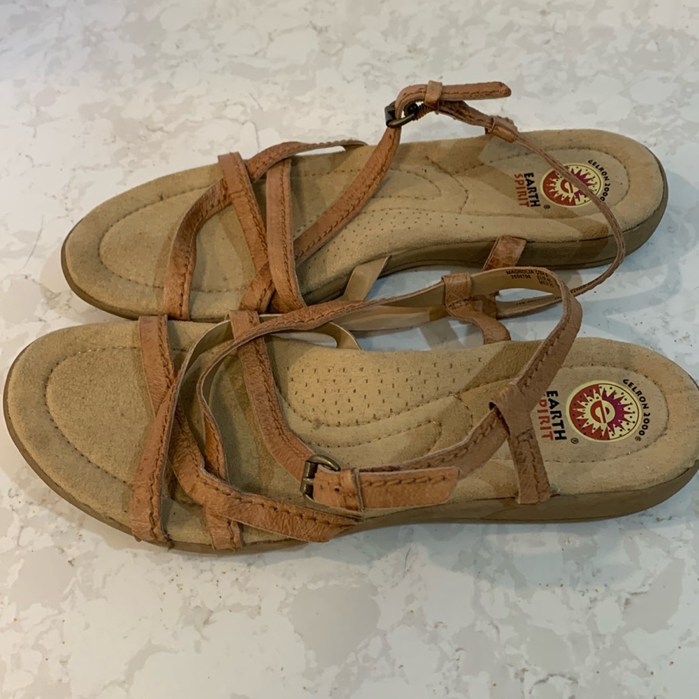 Earth Spirit Tan Leather Sandals